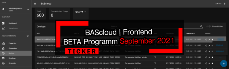 Die BAScloud bekommt ein Gesicht – Erstes Release des neuen Frontends in Q3/2021